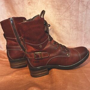 Taos Crave leather boots red burgundy sz 40 9-9.5 women’s perfect fall shoes